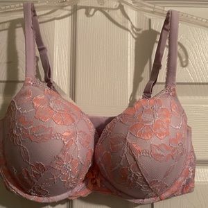 Body by Victoria push up bra, lavender and orange lace cup.